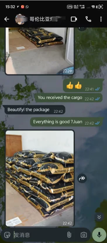 Customer feedback confirming delivery and packaging quality